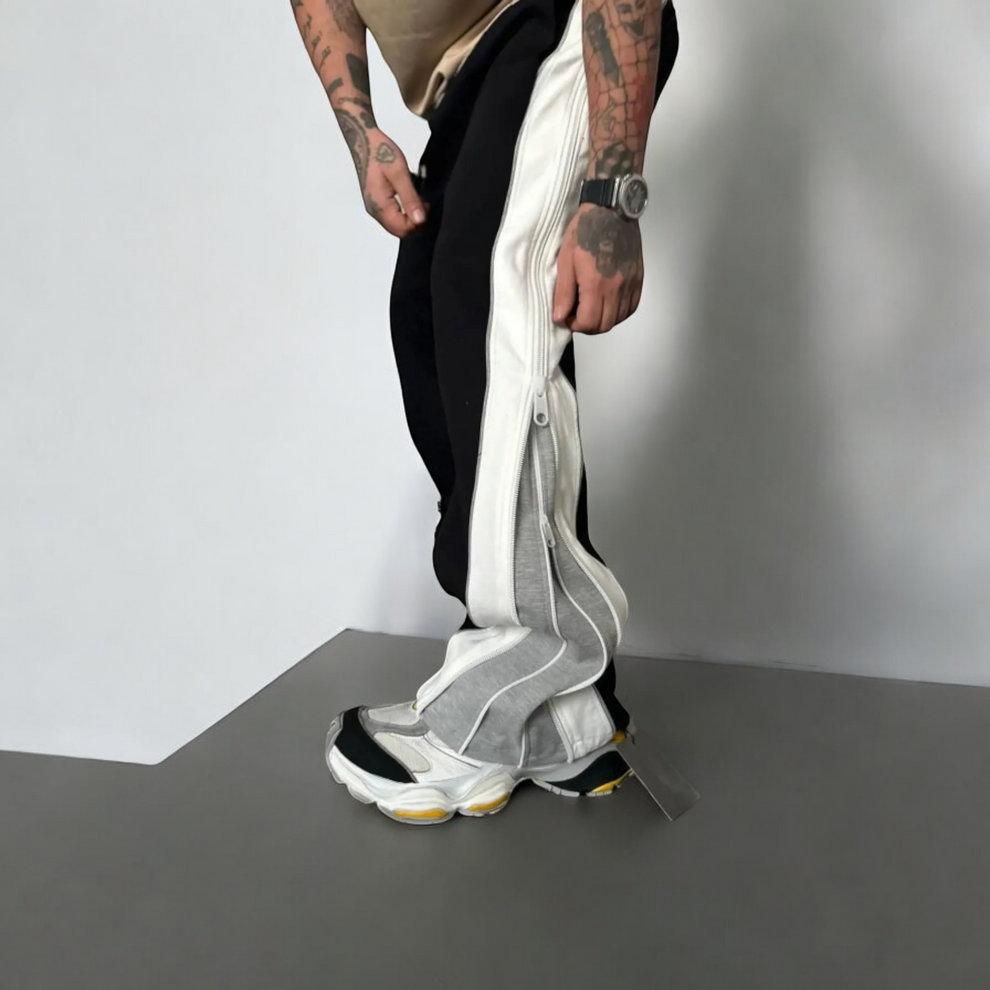 Zip Trip Track Pants – Bold Zips, Baggy Fit, All-Day Comfort