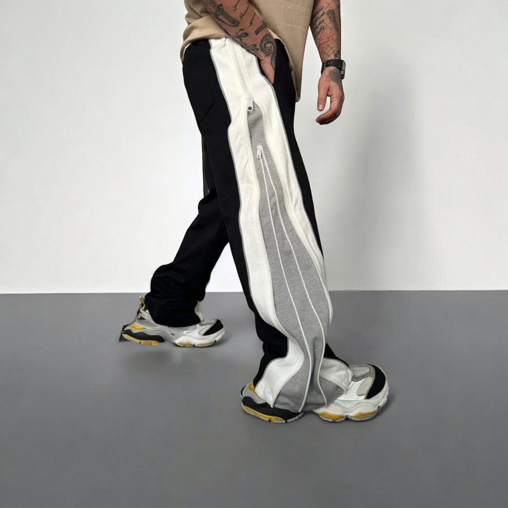 Zip Trip Track Pants – Bold Zips, Baggy Fit, All-Day Comfort
