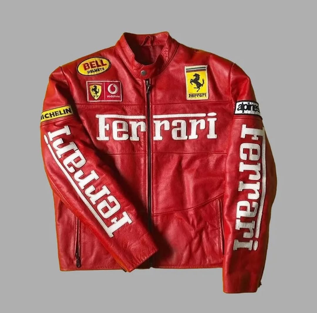 Red Ferrari jacket leather