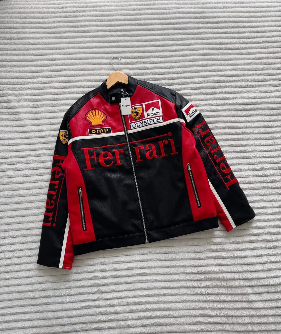 Black Ferrari leather jacket