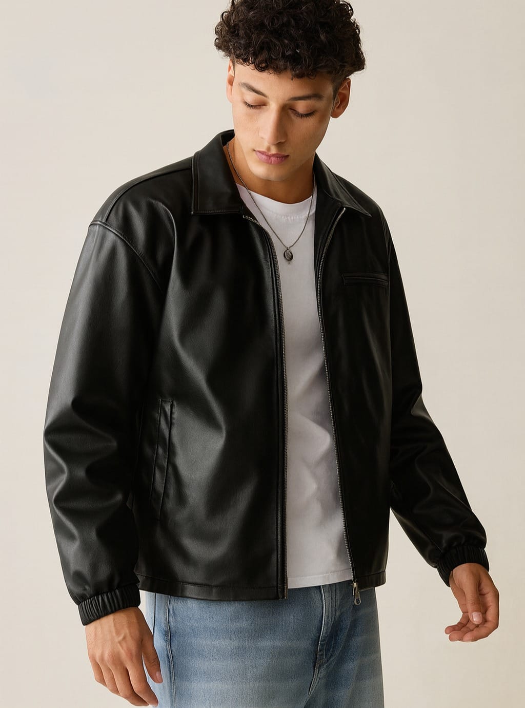 Black Faux Leather Premium Jacket