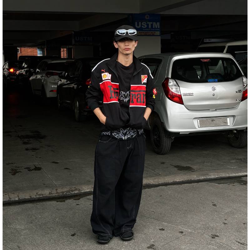 Ferrari Black Vintage Racing Jacket