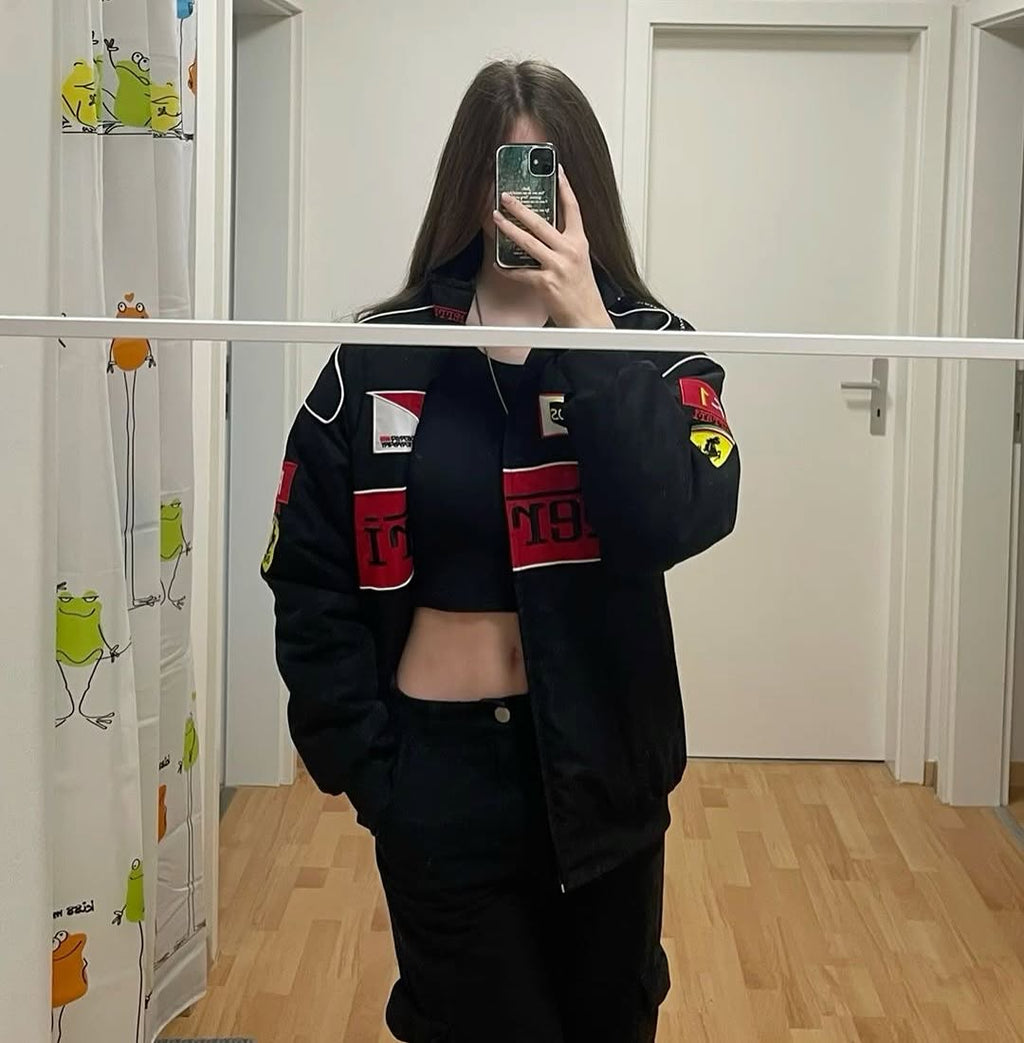 Ferrari Black Vintage Racing Jacket