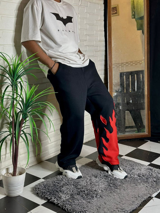 Red Flame Baggy Pant – Bold Oversized Fit