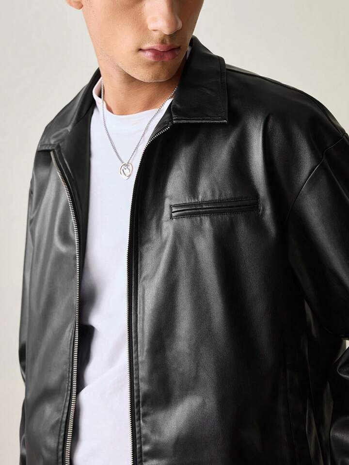 Black Faux Leather Premium Jacket